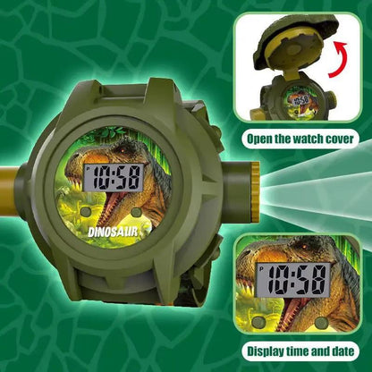24 Prehistoric Dinosaur Images Projector Children Watches for Boys 3D Dinosaur Kids Watch Digital Clock Student Toys Gifts