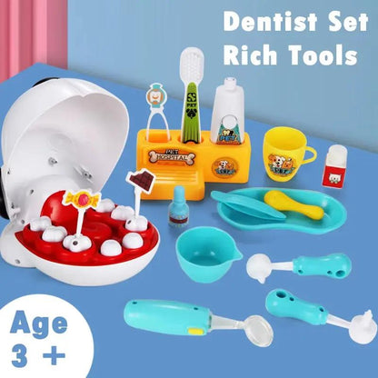 Pet Dentist Toy Pretend Play Doctor Educationa Toys for Children Simulation Medicine Tooth Extraction Teeth Model Gifts for Kids