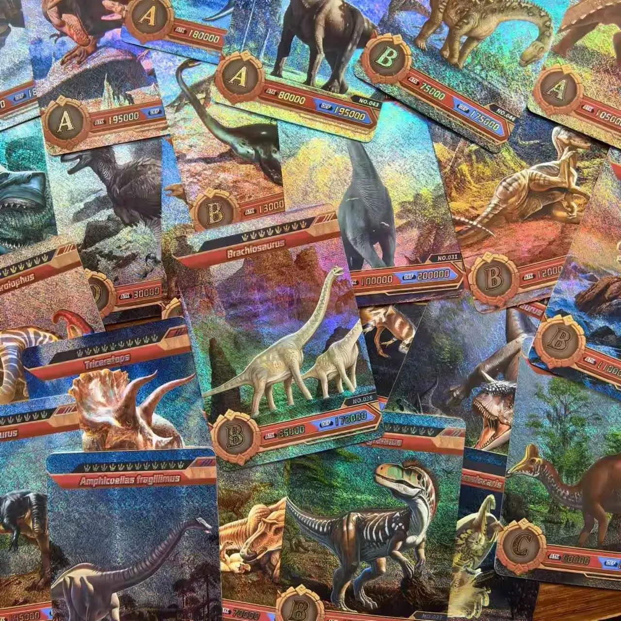 55Pcs Dinosaur Cards Flash Children'S Cognitive Christmas Present