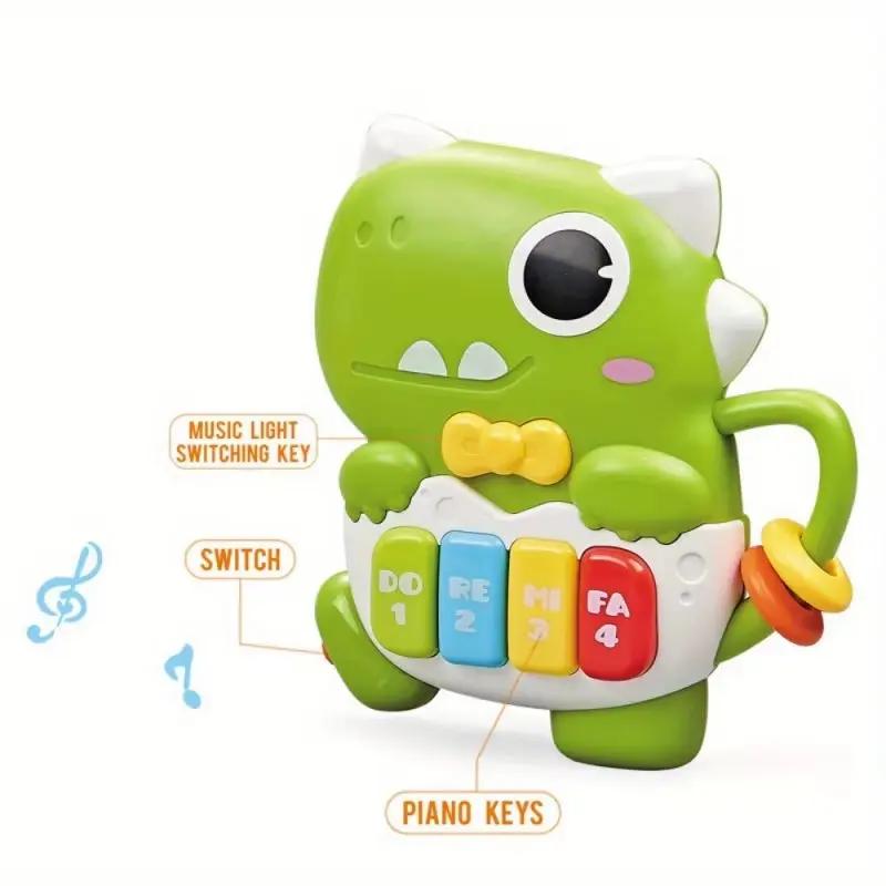 Kids Sound and Light Dinosaur Children'S Cartoon Finger Electronic Piano Toys Early Education Puzzle Music Toys for Toddler