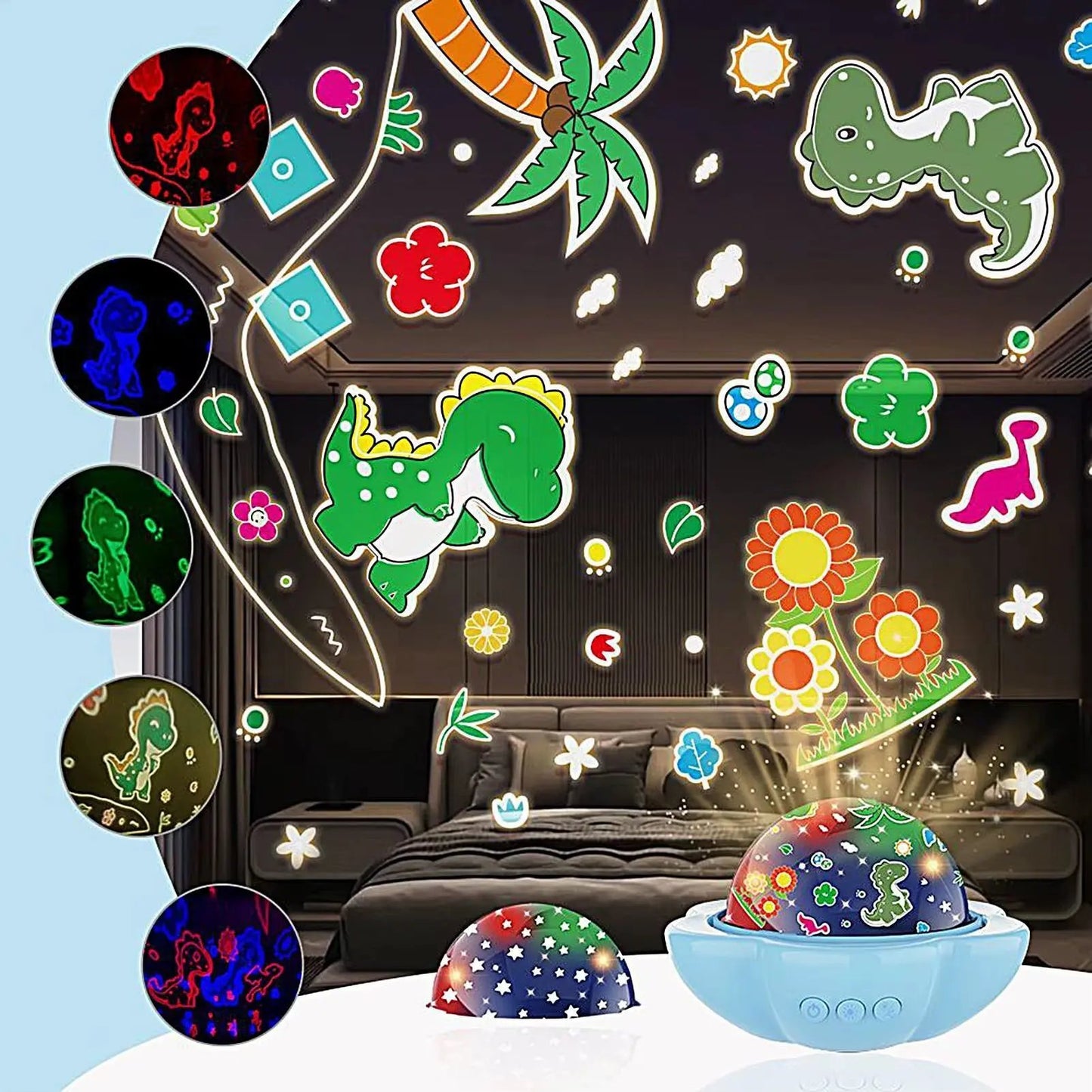 Kid Projector Night Light Dinosaur Nightlight Projector for Children Early Learning Toy Interactive LED Projection Lamp for Home