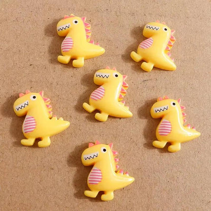 10Pcs 21*19Mm Cute Resin Dinosaur Flatback Cabochon Scrapbooking for Girls DIY Hairpin Headband Embellishments Birthday Gifts