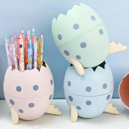 Cute Dinosaur Egg Detachable Pen Holder Organizer Pencil Pot Container Stationery Office Desktop Ornament Storage Box Kids Gift