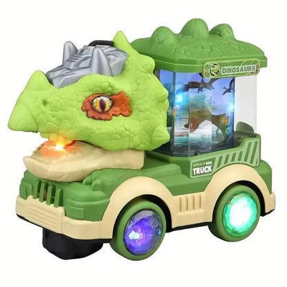 Kids Electric Universal Dinosaur Car Toys Spray Tyrannosaurus Rex Engineering Car Puzzle Toys for Boys Girls Birthday Xmas Gift