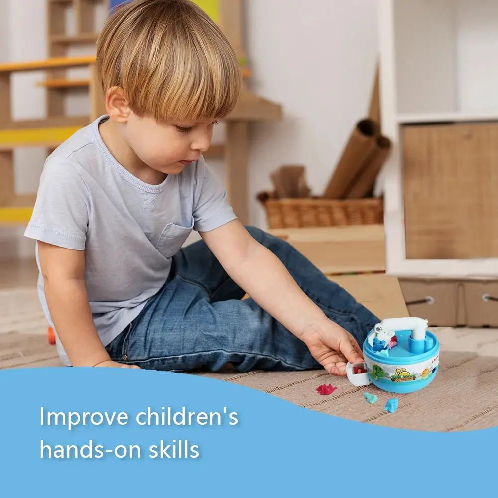Kids Mini Gacha Machine Catching Dinosaur Machine Clamping Doll Parent Child Interactive Toy