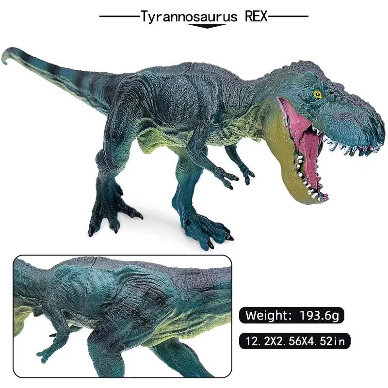 8 Large-Sized Hand-Painted Lifelike Dinosaurs, Length 8-14Inch Cm, Jurassic Tyrannosaurus, Allosaurus, Brachiosaurus, Parasaurolophus, Diplodocus, Spinosaurus, Triceratops, Ornament Collection Models