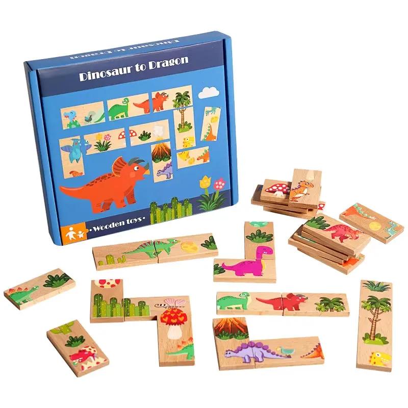 Kids Wooden Jigsaw Puzzles Cartoon Animal Pattern Montessori Educational Toys Children'S Brain Training Game
