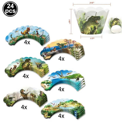 12/24/30Pcs Dinosaurs Silicone Wristbands Dinosaur Bracelet Dinosaur Party Favors Jurassic Themed Birthday Party Decoration