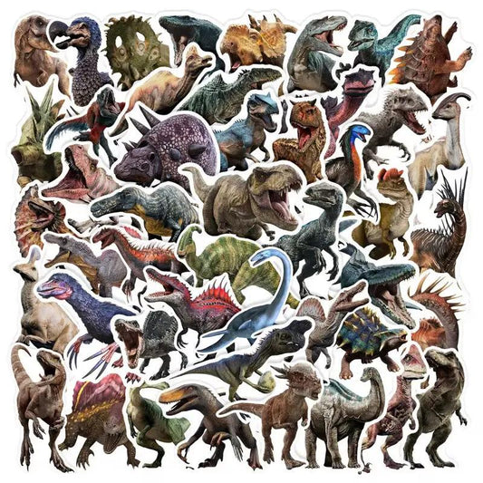 10/25/50Pcs Cartoon Dinosaurs Stickers for DIY Scrapbooking Stationery Water Bottle Phone Laptop Suitcase Guitar Decal Kids