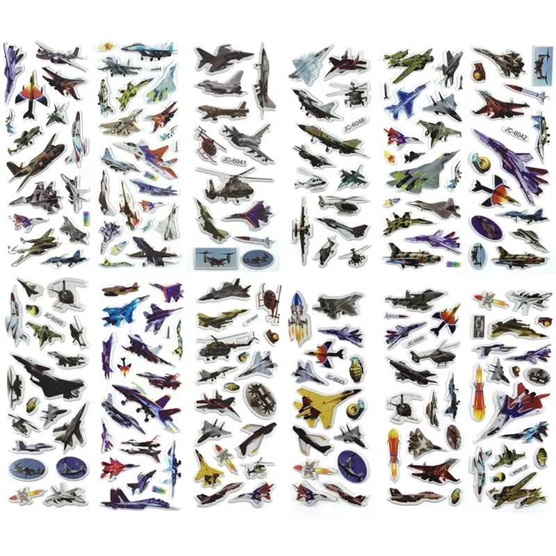 12 Sheets/Set 3D Dinosaur Stickers for Kids Toys Home Wall Decor Cartoon Sticker Scrapbooking Boys Notebook Diary Label