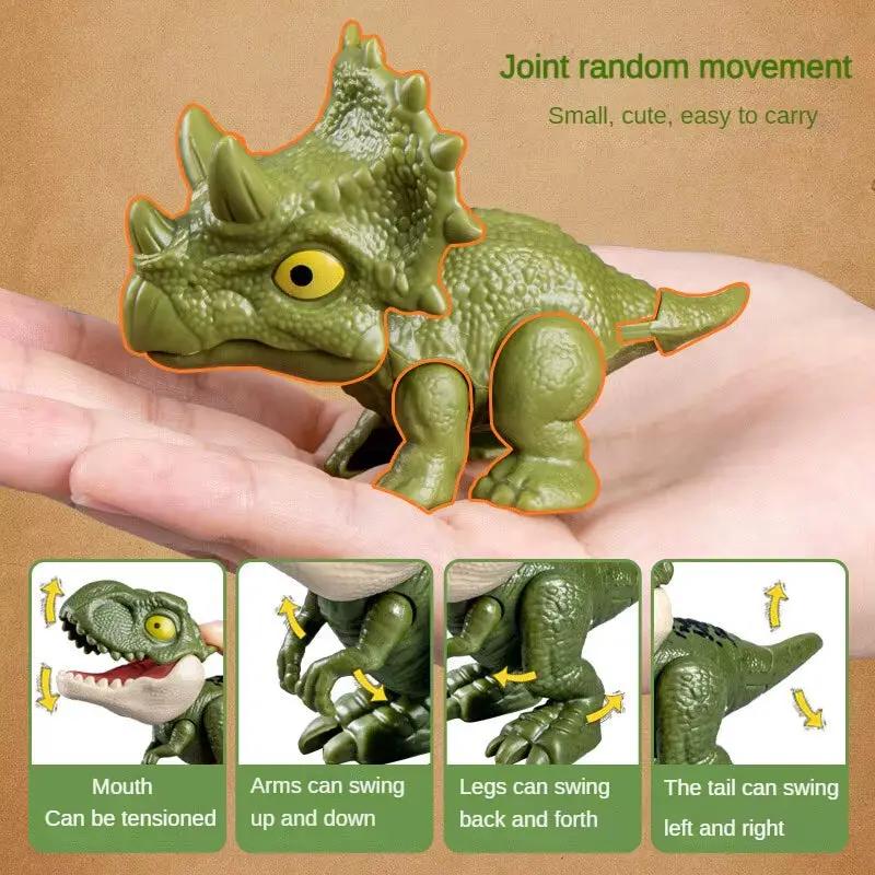 Jurassic Finger Biting Dinosaur Model Toys for Boys Triceratops Tyrannosaurus Ankylosaurus Tricky Interactive Animals Dino Toy