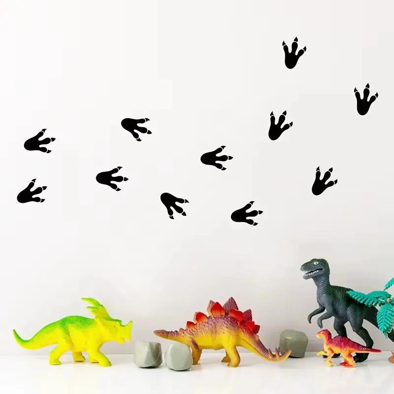 Dinosaur Paw Print Wall Decals Vinyl Stickers , Cartoon Dinosaur Claw Pattern Wall Stickers for Kids Room Cute Decor
