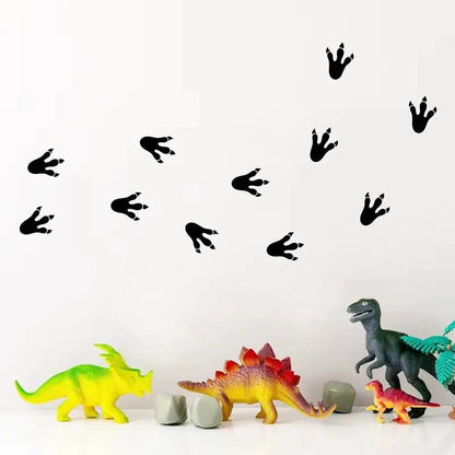 Dinosaur Paw Print Wall Decals Vinyl Stickers , Cartoon Dinosaur Claw Pattern Wall Stickers for Kids Room Cute Decor