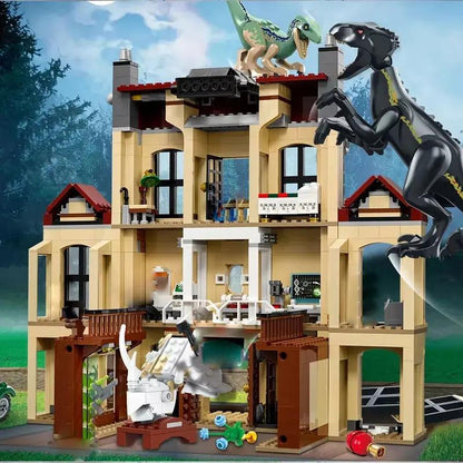 Dinosaur Park Tyrannical Dragon Attacks the Manor Creative Building Blocks Toy Children'S Puzzle Assembly for Kids Gifts 75930